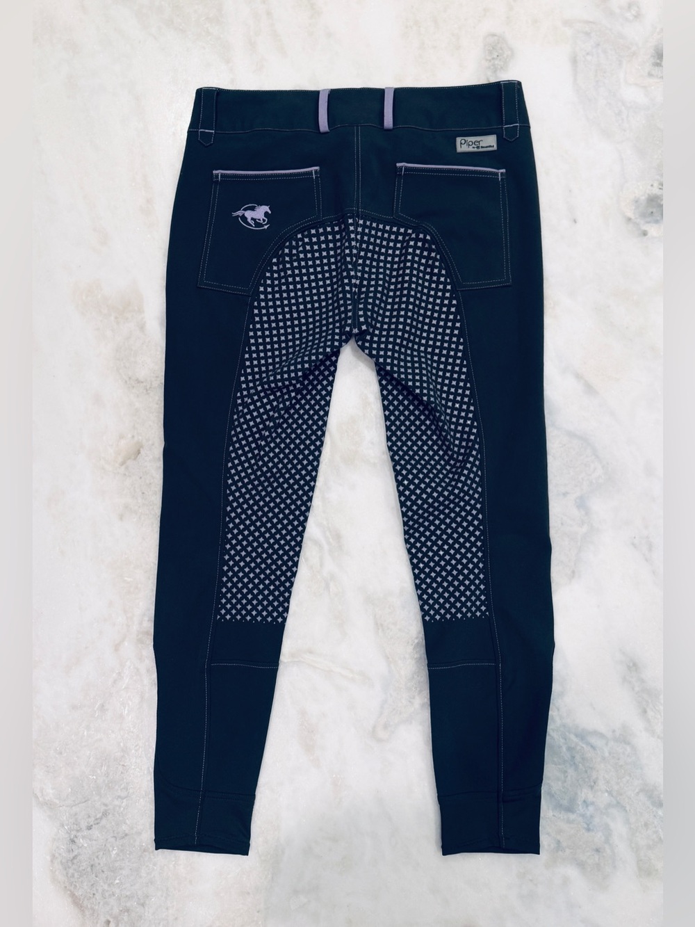 Piper by SmartPak Full Seat Silicone Breeches Women’s 32L Charcoal Grey Lilac